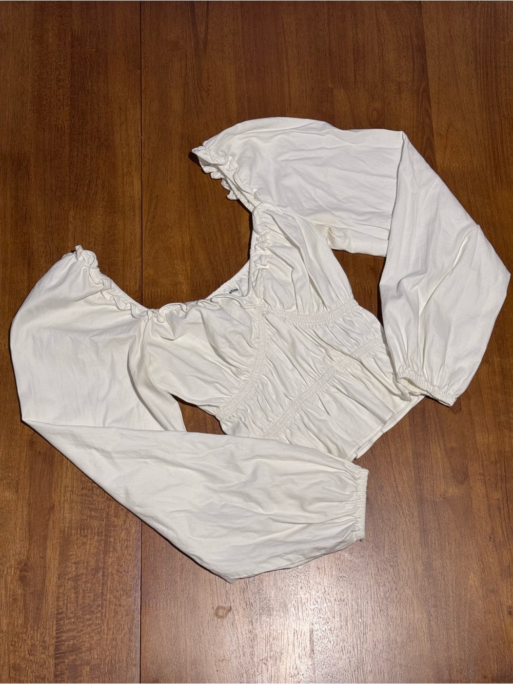White Puff Long Sleeve Top